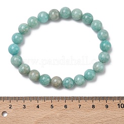 天然アマゾナイトのラウンドビーズストレッチブレスレット（女性用）  ビーズ：7.8~8.8mm  内径：2.01~2.09インチ（5.1~5.3cm）&nbsp;BJEW-Z158-03I-03