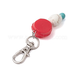 Подвеска из смолы и синтетической бирюзы с черепом и розой&nbsp;KEYC-JKC00824