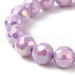 Collane di perline rotonde in acrilico sfaccettato color macaron&nbsp;BJEW-JB09196