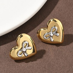 Двухцветные серьги-гвоздики из нержавеющей стали 304&nbsp;EJEW-B156-15G