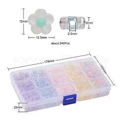 240шт 15 стиля прозрачные акриловые бусины&nbsp;TACR-YW0001-39