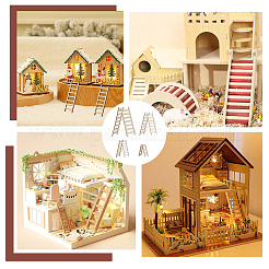 40 шт. 4 необработанных деревянных мини-лестницы WOOD-OC0003-63