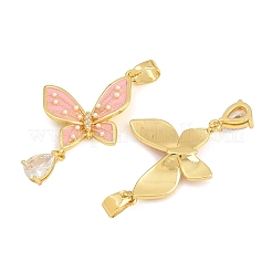 Pendenti in zirconi cubici trasparenti in micro pavè di ottone&nbsp;CU-CBA765C-25G-02