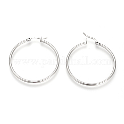 Pendientes de aro de acero inoxidable 201 resistentes al deslustre&nbsp;LS-MAK-R018-40mm-S