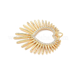 Латунные микропаве прозрачные подвески с фианитом&nbsp;KK-L254-04G