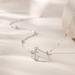 Браслеты на ногу с подвесками в виде якоря из латуни с микропаве из прозрачных кубических цирконий для женщин&nbsp;FS-WGF32C0-01