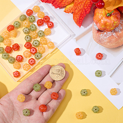 60 шт. 3-х цветные осенние растительные бусины из смолы&nbsp;RESI-SP0001-48