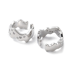 Кольцо-манжета из латуни с микропаве из кубического циркония EJEW-C081-08P