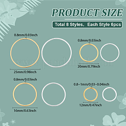 48 шт. 8 стиля соединительного кольца из нержавеющей стали 304 STAS-ME0002-36