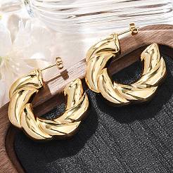 Серьги-гвоздики из нержавеющей стали 304 в форме буквы С для женщин&nbsp;LS-EJEW-A125-04G