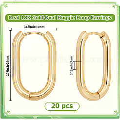 10 par de pendientes de aro ovalados huggie de acero inoxidable 202&nbsp;EJEW-BBC0002-23G