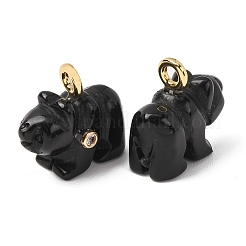 Geschnitzte Anhänger aus natürlichem Obsidian&nbsp;G-H357-02G-07