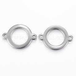 変色しにくい304ステンレススチールリンクコネクター  リング  ステンレス鋼色  27.5x20x2mm  穴：2.5mm&nbsp;STAS-H416-23P