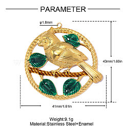 304 Edelstahl-Emaille-Anhänger&nbsp;STAS-OY014-15G