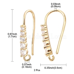 Латунные крючки для серьги из чистого циркония&nbsp;ZIRC-YW0001-04G