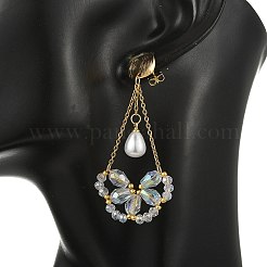 Galvanisierte Glas-Ohrhänger für Damen&nbsp;EJEW-MZ00796