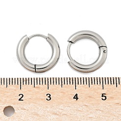 変色しにくい304ステンレススチール製フープピアス  低刺激性のイヤリング  316サージカルステンレスピン付き  ステンレス鋼色  9ゲージ  15x16.5x3mm  ピン：1mm  内径：10mm&nbsp;EJEW-F111-16mm-P
