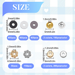 DIYジュエリー作りパーツキット  ポリマー粘土ビーズを含む  真鍮ビーズ  CCBプラスチックビーズ  ブラック  6x1mm  穴：2mm  2色  800個/カラー  1600pc&nbsp;DIY-SP0001-72A