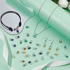 140 шт. 7 стиля подвески из натурального драгоценного камня с латунными петлями&nbsp;PALLOY-FH00120