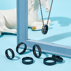 18 шт. 9 размер 201 нержавеющая сталь рифленое кольцо для мужчин и женщин STAS-UN0045-60B-EB