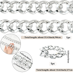2 шт. 2 стиля акриловые кубинские цепочки ожерелья и браслеты комплекты украшений&nbsp;SJEW-SP0001-01P