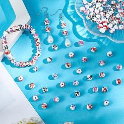 Фарфоровые керамические бусины ручной работы с цветочным принтом&nbsp;PORC-LT0001-12C