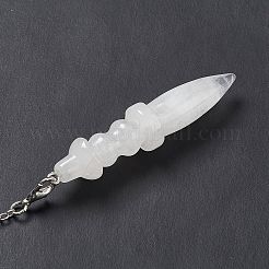 Заостренные биолокационные маятники из натурального кристалла кварца&nbsp;AJEW-B020-06P-09