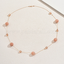 Геометрические акриловые кубы-слезы и железные звенья цепи длинные ожерелья для женщин&nbsp;GF3300-2