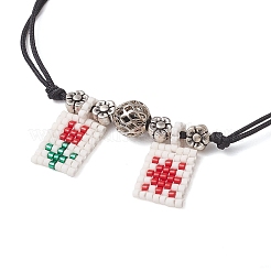 Braccialetti intrecciati con perline in lega e ottone&nbsp;BJEW-MZ00075-05