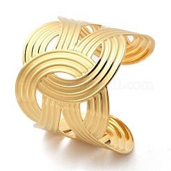 Ионное покрытие (ip) 304 нержавеющая сталь крест-накрест браслеты манжеты для женщин BJEW-A026-04G