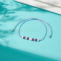 Braccialetto a maglie di semi di vetro&nbsp;BJEW-JB08894-02