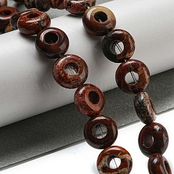 Fili di perline diaspro arcobaleno rosso naturale&nbsp;G-P536-A09-01