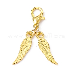 20 pièces 2 styles ailes en alliage et décoration pendentif cloche en fer&nbsp;HJEW-JM01309
