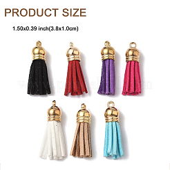 14 шт. 7-х цветные замшевые кисточки&nbsp;DJEW-FP0001-02