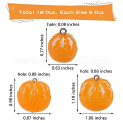 Подвески из непрозрачной смолы в стиле 18 шт. RESI-SZ0001-61