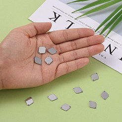 Устойчивая к потускнению гладкая поверхность нержавеющая сталь ромбовидная штамповка пустые бирки звенья соединители STAS-R064-72