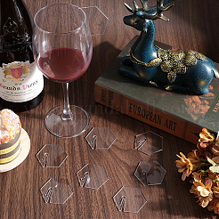 Подвески из акрилового зеркала для бокалов&nbsp;AJEW-SC0002-53C-03