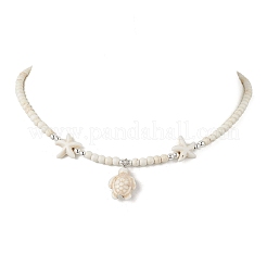 Ожерелья с подвесками в виде морских черепах и морских звезд из синтетической бирюзы&nbsp;NJEW-JN05210-02