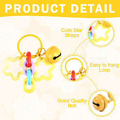 10шт 10-х цветные акриловые подвесные украшения в виде звезд&nbsp;AJEW-SP0003-35