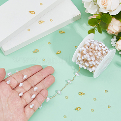 Kits para hacer collares y cadenas hechos a mano con cuentas de imitación de perlas ABS de latón y diy&nbsp;DIY-HS0001-65A