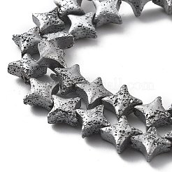 Galvanisierte natürliche Lavasteinperlenstränge&nbsp;G-A251-C01-01I