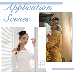 Шляпа-таблетка с бантом из шерсти и фетра с железными заколками для волос из кожи аллигатора&nbsp;MRMJ-WH0077-113B