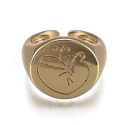 Латунь манжеты кольца RJEW-H538-16