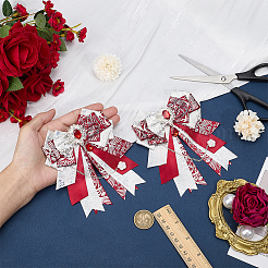 Полиэстеровые булавки с бантом&nbsp;JEWB-WH0030-73