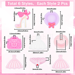 12 шт. 6 стильных экологически чистых силиконовых бусины для пищевых продуктов SIL-SC0001-30