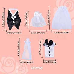 Weinflaschenhülle aus Organza und Stoff für Braut und Bräutigam&nbsp;AJEW-DR0001-67