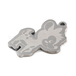 変色しない201ステンレススチールペンダント  鹿のチャーム  ステンレス鋼色  24.5x17.5x1.5mm  穴：1mm&nbsp;STAS-C095-42P