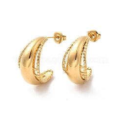 Серьги-гвоздики в форме луны из нержавеющей стали 304&nbsp;EJEW-K268-46G