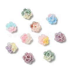 100 pz. 9 cabochon di fiori in plastica bicolore&nbsp;MRMJ-CJ0001-34