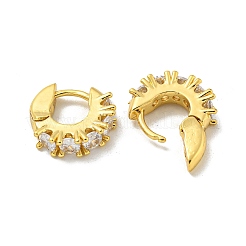 ブラスマイクロパヴェキュービックジルコニアフープピアス  18KGP本金メッキ  透明  16x4.5mm&nbsp;EJEW-C088-23G-01